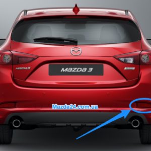 D350515M0E - Катафот (отражатель) заднего бампера правый на Mazda 3 хэтчбек (2016-2018)