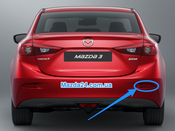 D350515M0E - Катафот (отражатель) заднего бампера правый на Mazda 3 седан (2013-2018)
